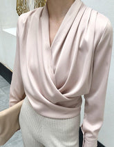 ADELINA SATIN SILK BLOUSE