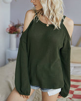 Suspenders One Shoulder Tops Knit Shirt