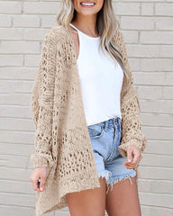 Long Sleeve Cutout Knit Cardigan