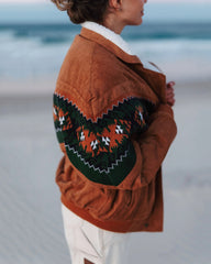 Lapel Long Sleeve Velvet Jacket