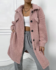 Lapel Collar Middle Lamb Cotton Jacket