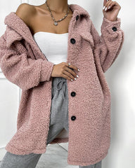 Lapel Collar Middle Lamb Cotton Jacket