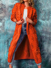 Ankle Length Women Cardigan Sweaters Trendy Drum Wave Knitted Jacket