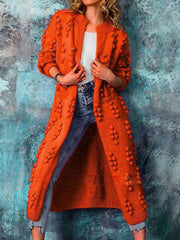 Ankle Length Women Cardigan Sweaters Trendy Drum Wave Knitted Jacket