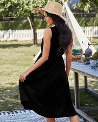 Solid Color Short Skirt Sexy Off Shoulder Waist Sleeveless Dress