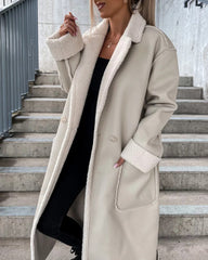 Women's Thick Windproof Belted Long Trench Coat Outerwear