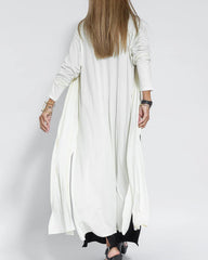 Women Casual Solid Color Slit Cardigan