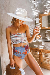 Floral Print High Waisted Bikini Bottom