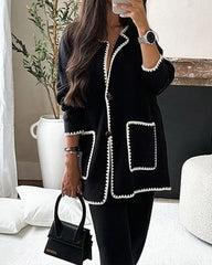 Edge Decorated Knitted Jacket