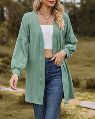 Solid Knit Soft Long Sleeve Open Front Lightweight Knit Cardigans