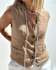 Casual Slim Fit Sleeveless Crop Vest