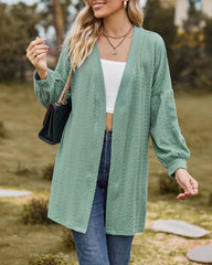 Solid Knit Soft Long Sleeve Open Front Lightweight Knit Cardigans