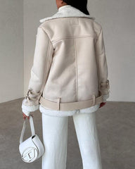 Premium Suede Fabric Jacket with Belt