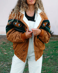 Lapel Long Sleeve Velvet Jacket