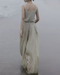 High Waist Drape Wide Leg Pants