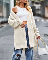 Open Front Knitted Long Cardigan Long Sleeve Casual Lightweight Knitted Cardigans Outerwear