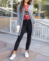 Elastic Waist Drawstring Sweatpants Active Leggings with Pockets