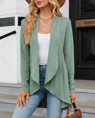 Open Front Cardigan Long Sleeve Knit Sweater Outwear