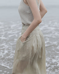 High Waist Drape Wide Leg Pants