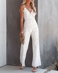 Glimpse Of Glam Lace Jumpsuit Wedding Bridal romper