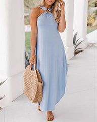 Off Shoulder Sexy Summer Casual Comfort Halter Long Dress