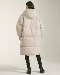 Long Thick Hoodied Cotton Jacket Coat