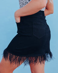 Solid Color Short Skirt Tassel Skinny Denim Skirts