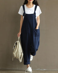 Dungarees Loose Jumpsuit with Straps Overalls Long Baggy Summer Trousers Romper
