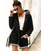 Hooded Fleece Loose Cardigans Coat