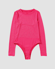 Rhinestone Embellished Long Sleeve Bodysuits