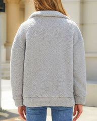 Long Sleeve Cardigan Zippered Plush Patchwork Women's Jacket