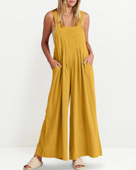 Crew Neck Short Sleeve Waist Cut Out Backless Casual Jumpsuit Romper