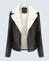 Plus Size Winter Coat Lapel Collar Long Padded Leather Vintage Thicken Coat