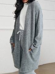 Long Patch Pocket Sweater Cardigan Coat