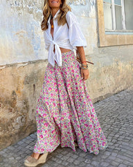 Boho Maxi Skirt Casual A Line Long Skirt