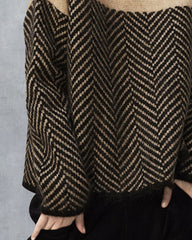 High Neck Striped Patchwork Sweaters
