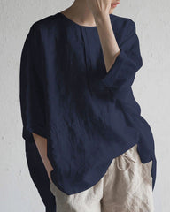 Half Sleeve Tees Crew Neck Casual Summer Solid T-Shirt Blouse