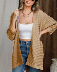 Open Front Oversized Long Sleeve Cardigans Outwear Solid Chunky Knit Sweaters Jackets