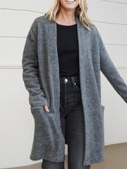Long Patch Pocket Sweater Cardigan Coat