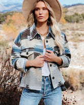 Long Sleeve Button Lapel Collar Jacket