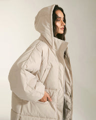 Long Thick Hoodied Cotton Jacket Coat