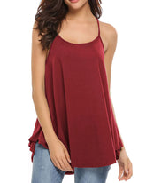 Women Tank Tops Summer Spaghetti Strap Cami Top Shirt Loose Flowy Cotton Racerback Blouses - Zeagoo (Us Only)