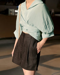 High Waist Wide Leg Summer Loose Black Casual Hot Shorts