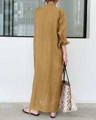 Solid Color Loose Shirt Dress