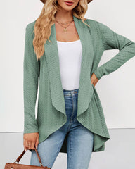 Open Front Cardigan Long Sleeve Knit Sweater Outwear