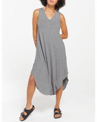 Sleeveless Crew Neck Spaghetti Strap Dress Bohemian Casual Loose Long Flowy Dress