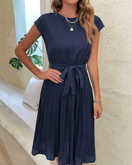 Sleeveless Party Dress Elegant Elegant Sundresses Fashion A Line Tunic Dress Pleated Dress