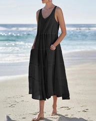 Sleeveless Long Dress Ladies Holiday Sundress