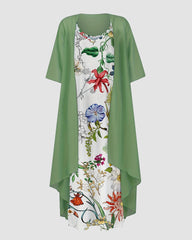 Two Piece Set Sleeveless Straps Elegant Dresses Casual Loose Fit Cardigan