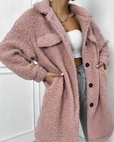 Lapel Collar Middle Lamb Cotton Jacket